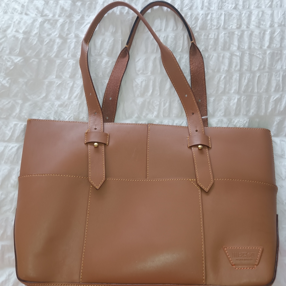 Luxurious Brown Leather Tote by IIIbeca